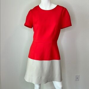 BCBGMaxAzria Red and Khaki  A-Line Mini Dress